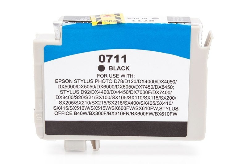 Alternativ zu Epson C13T07114010 / C13T07114012 / T0711 Tinte Schwarz