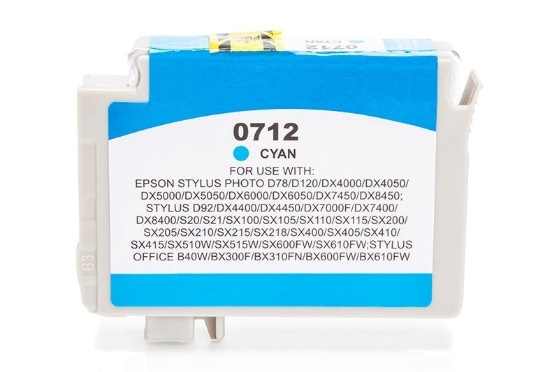Alternativ zu Epson C13T07124010 / C13T07124012 / T0712 Tinte Cyan