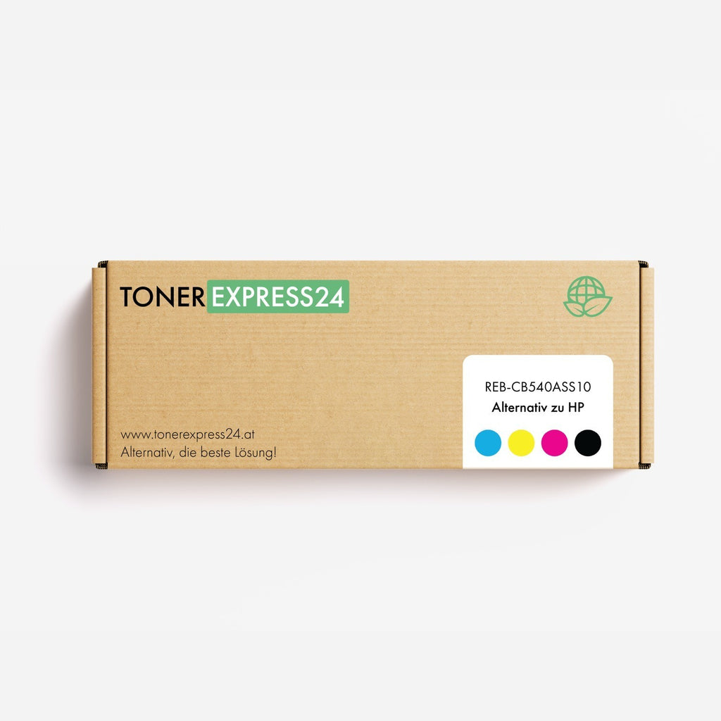 Alternativ zu HP CB540A-CB543A Toner Sparset (4xBK,je 2xC,M,Y) 10 Stück