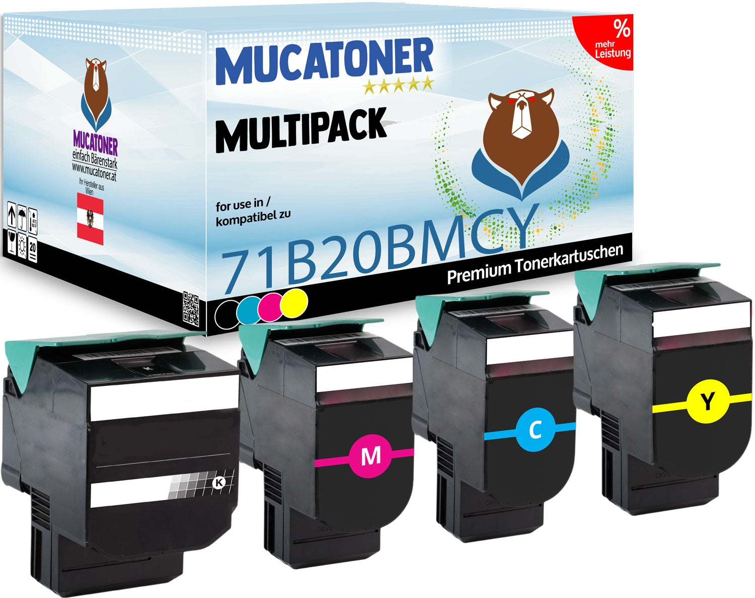 Alternativ zu Lexmark 71B20BMCY0 Toner Sparset (CMYK)