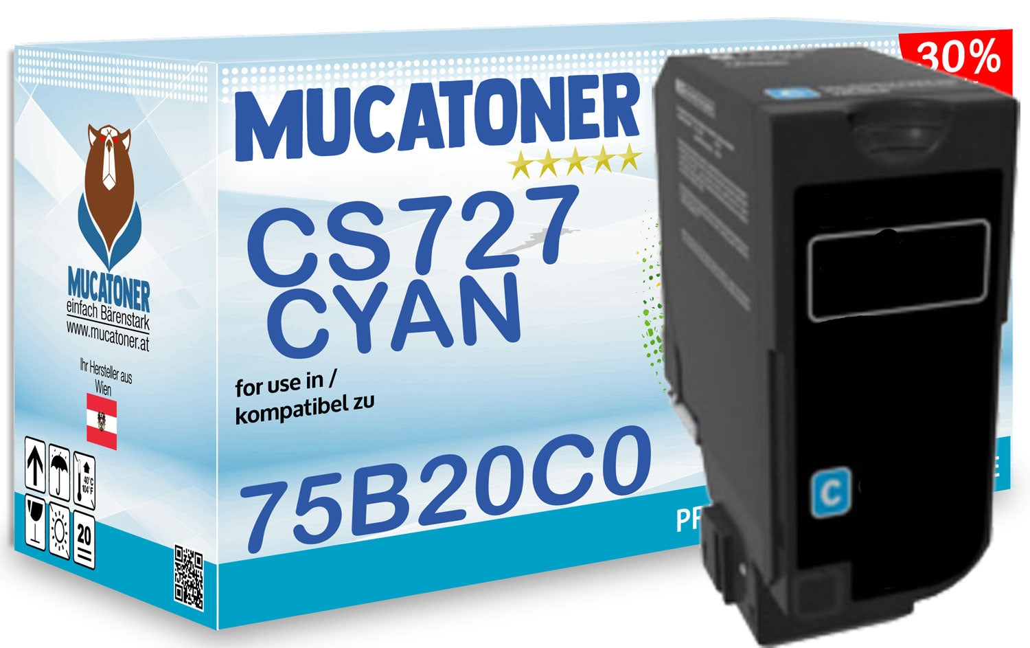 Alternativ zu Lexmark 75B20C0 Toner Cyan